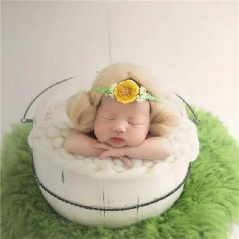 Vintage Wooden Posing Bucket - Newborn Photography Props - Image 4